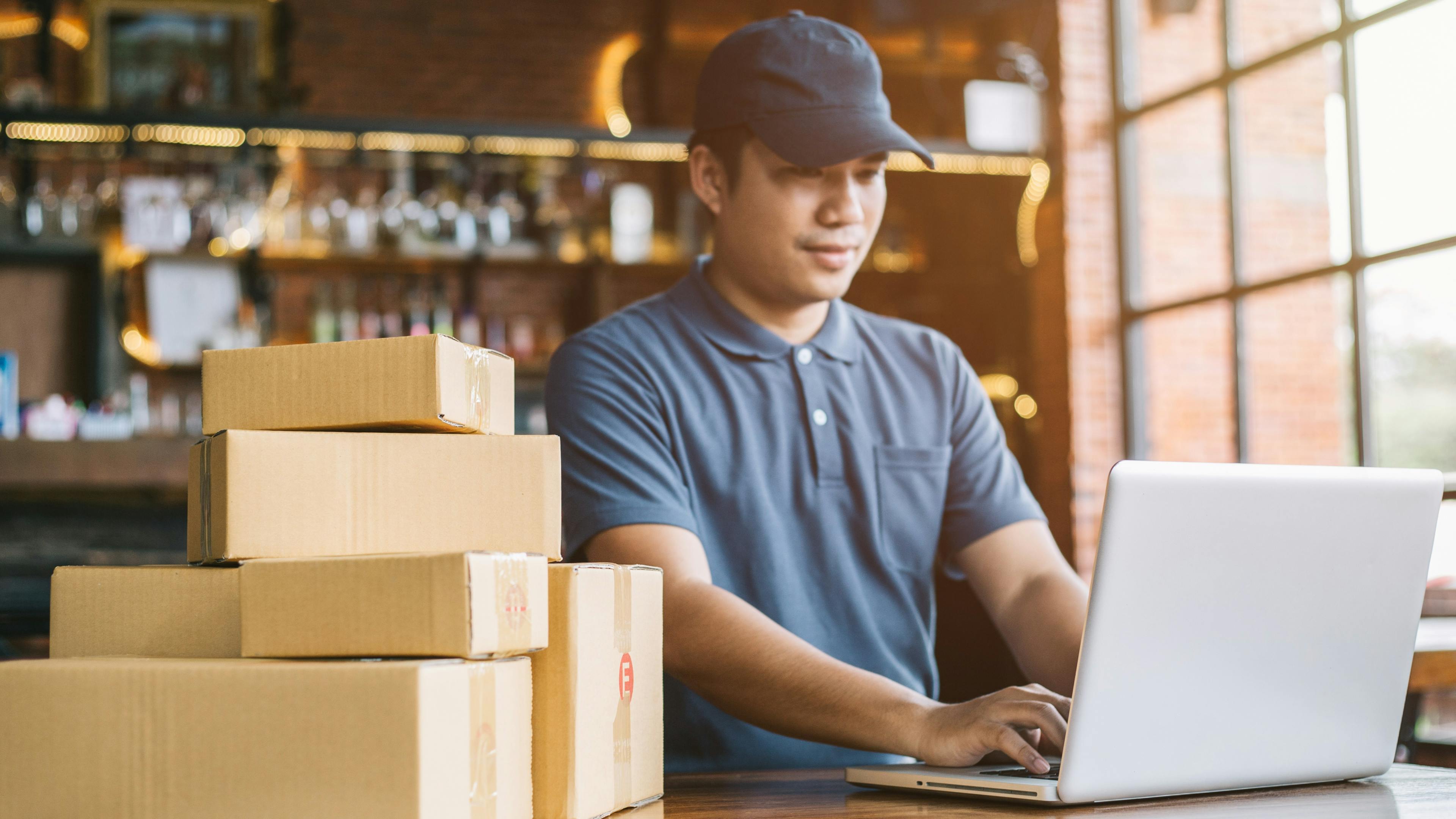 Image: Retailer On Computer