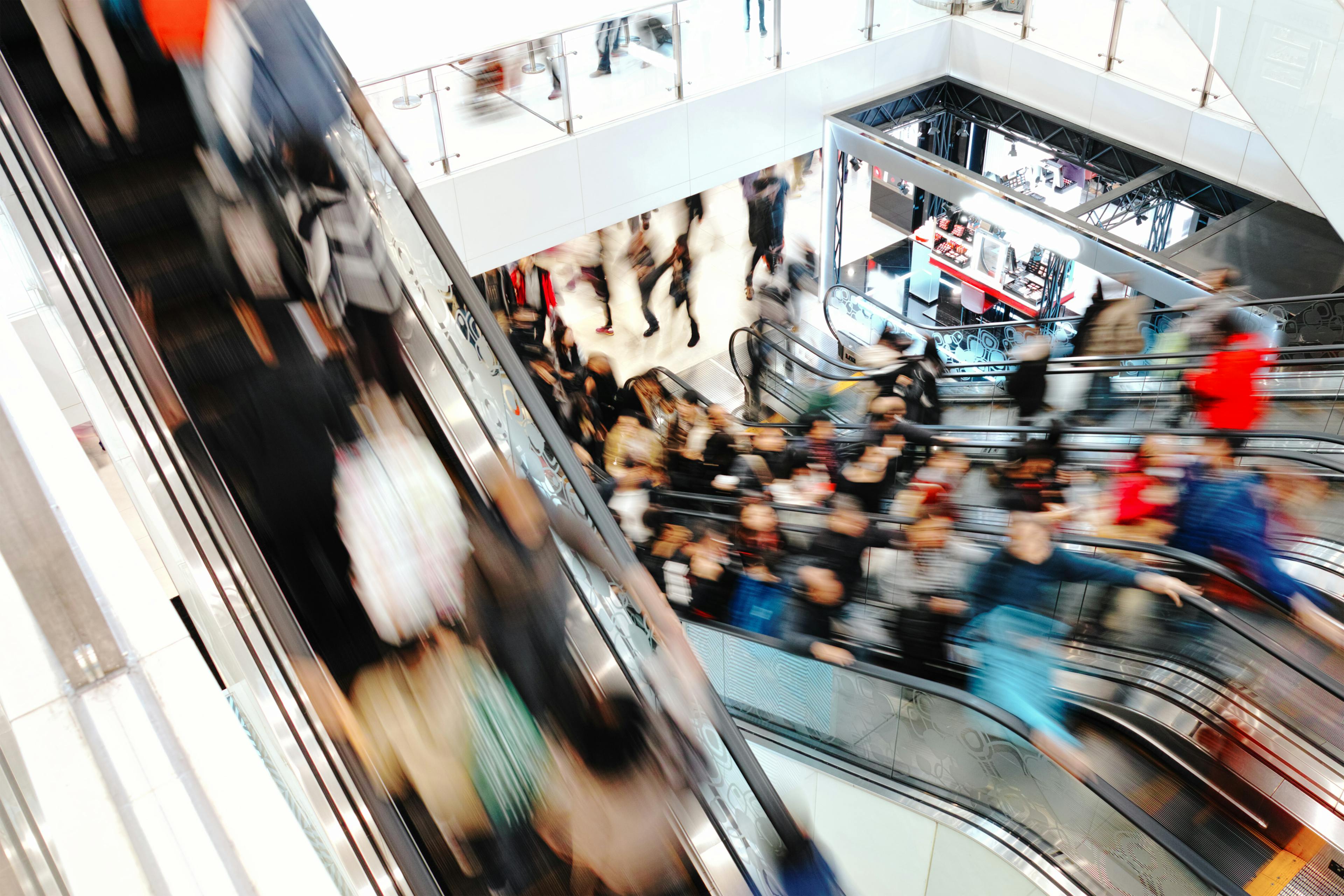 busy mall over black friday weekend